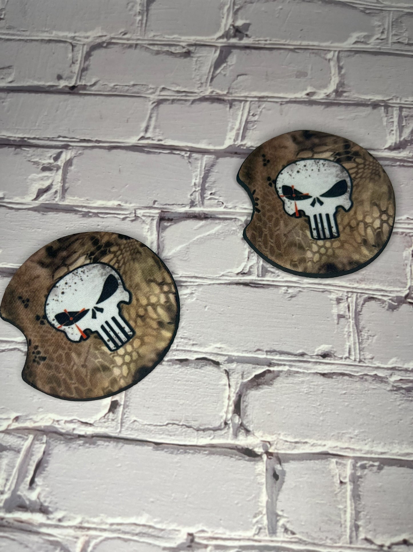 Brown snake skin with punisher skull