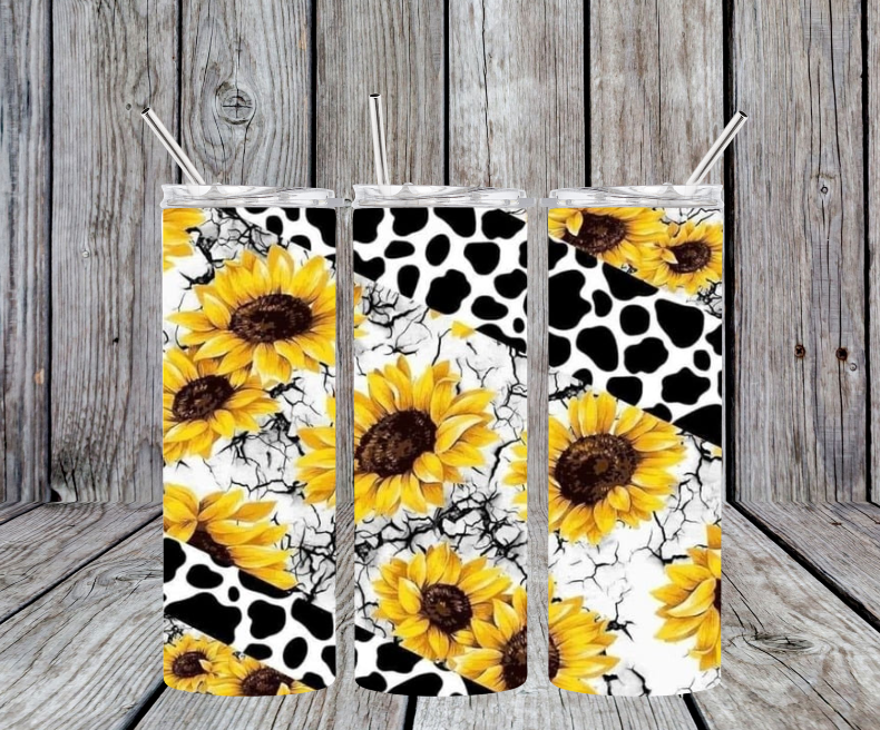 Sunflower, cow print, crackle