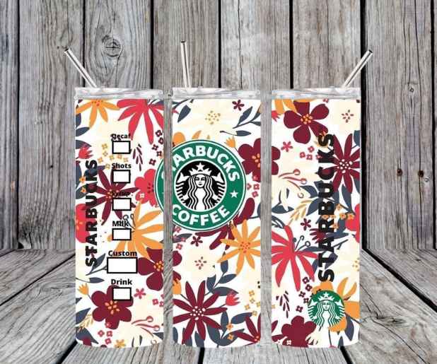 White with flowers starbucks
