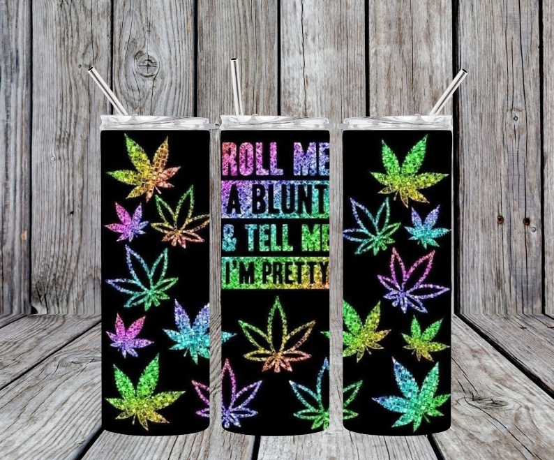 Roll me a blunt and tell me im pretty Black with rainbow sparkles