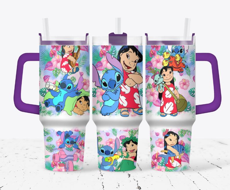 Lilo and stitch with flowers