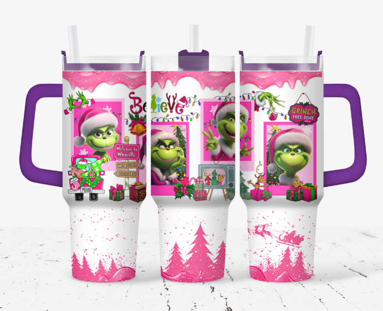 Pink grinch drip style