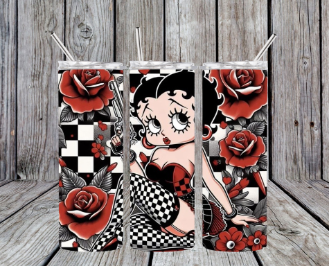 Betty Boop checkered roses