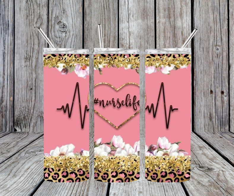 #nurselife gold and pink with animal print