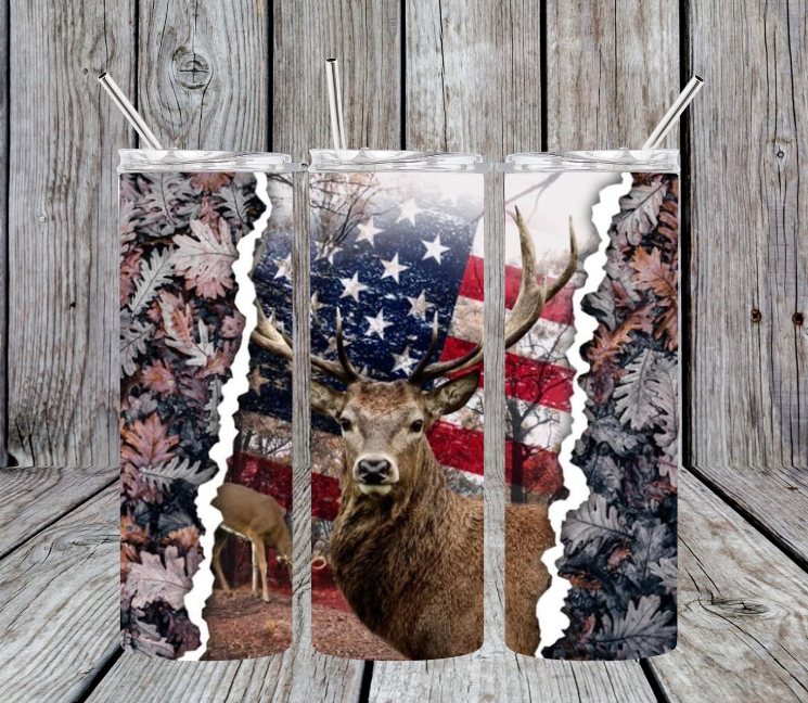 Camo buck flag split with light camo