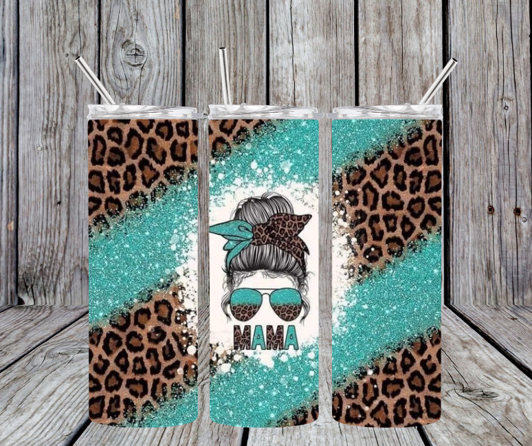 Teal Mama Diagonal animal print mix