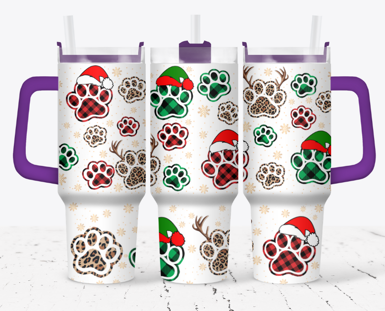 Christmas paw prints