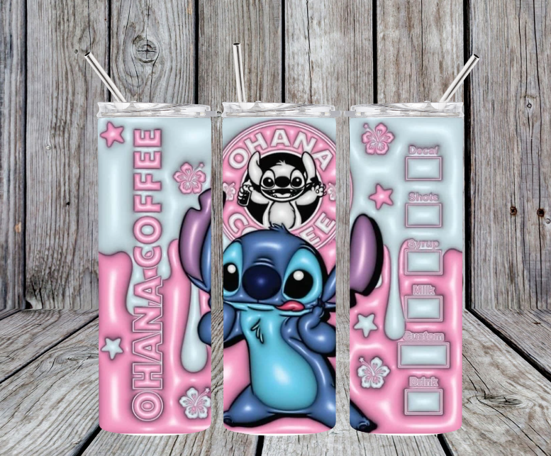 Light pink starbucks stitch puffy style