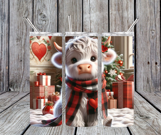 White highland plaid scarf