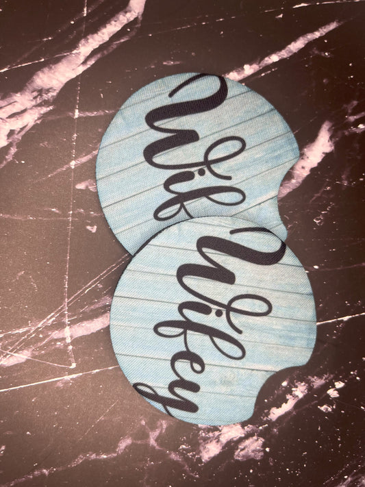Blue wood panel wifey