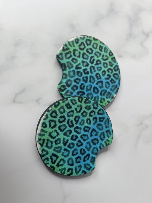 Blue and green leopard