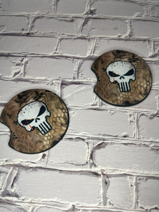 Brown snake skin with punisher skull