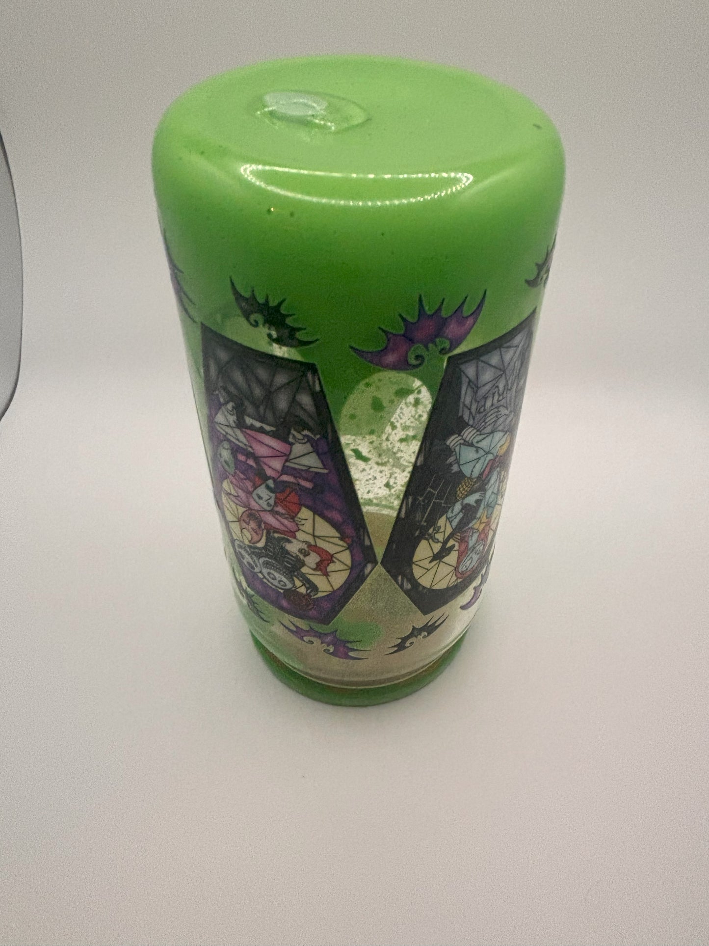 Green jack skellington style with green drip and custom lid