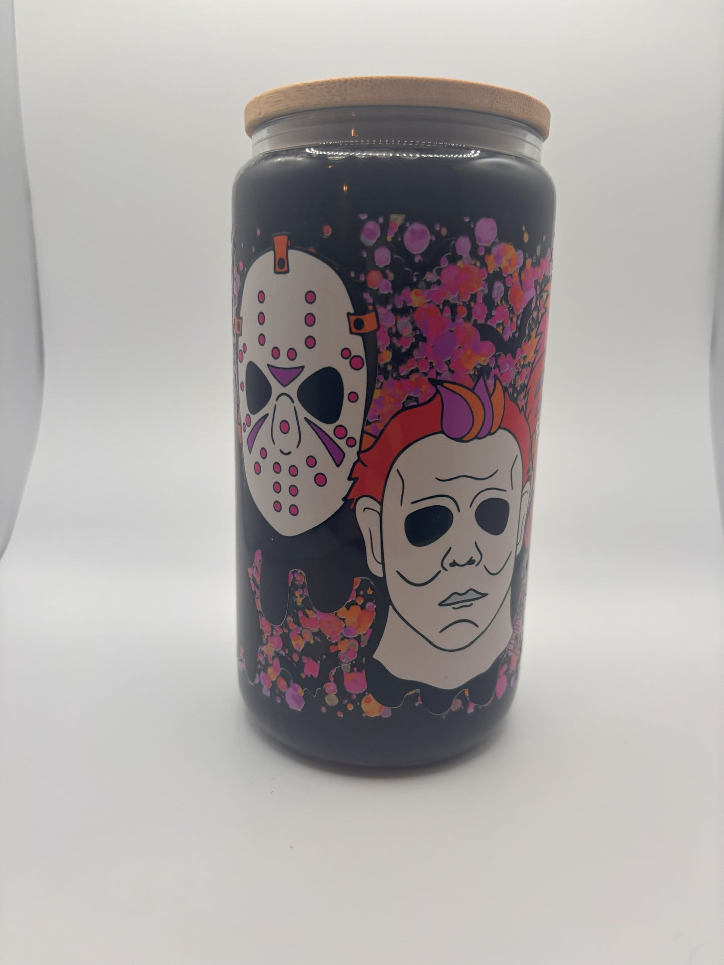 Scary characters with splatter - grey