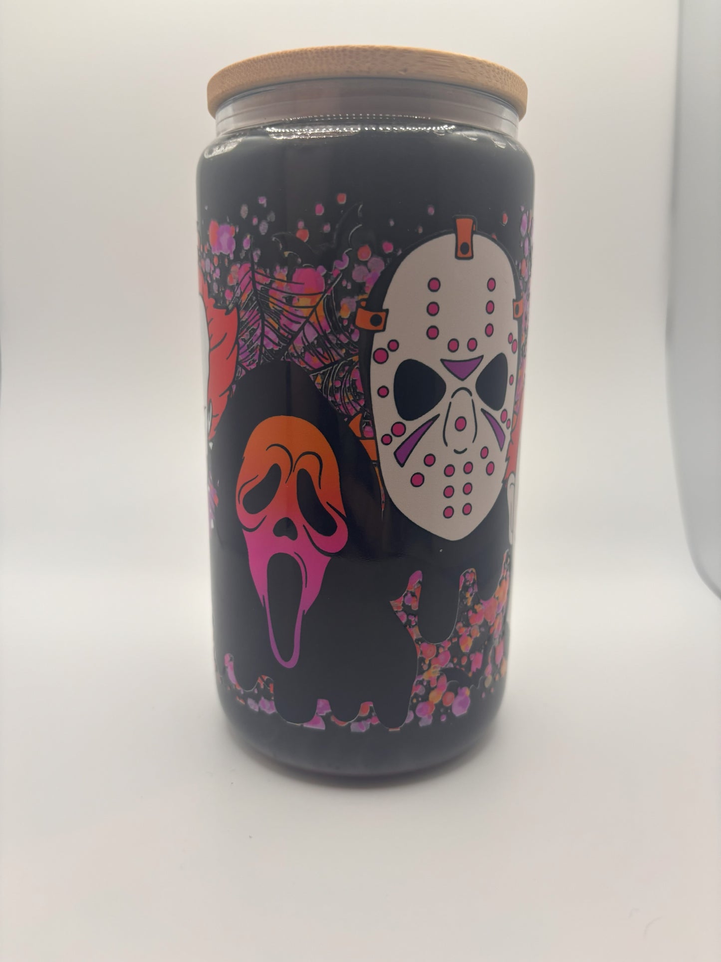 Scary characters with splatter - grey