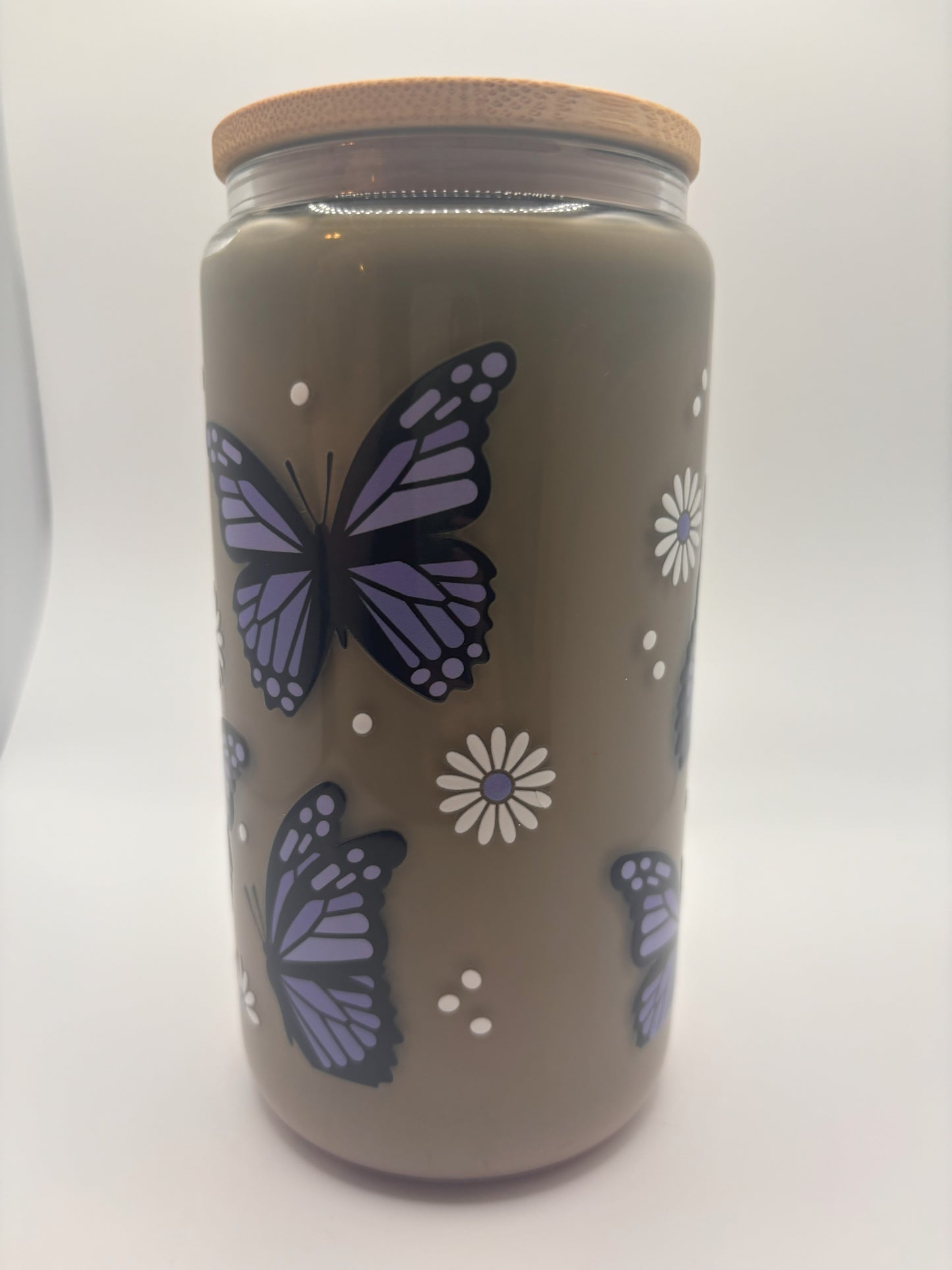 Purple butterflies with daisies