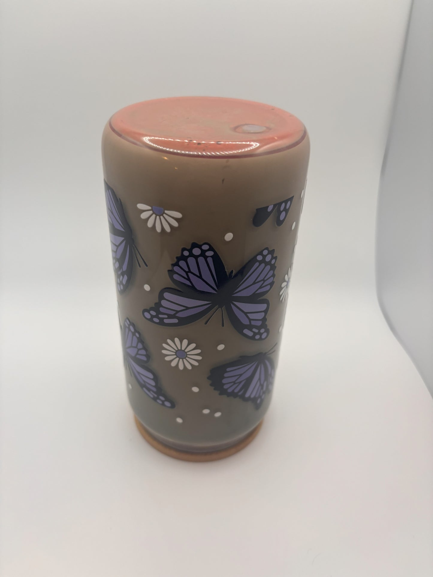 Purple butterflies with daisies