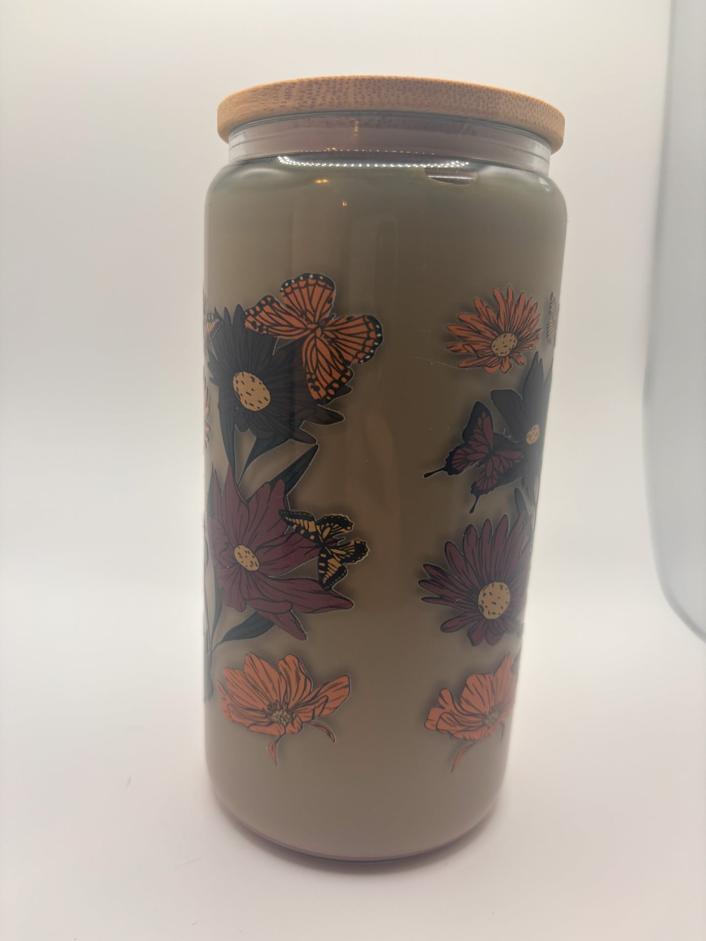 Coffee style look with flowers and horror characters