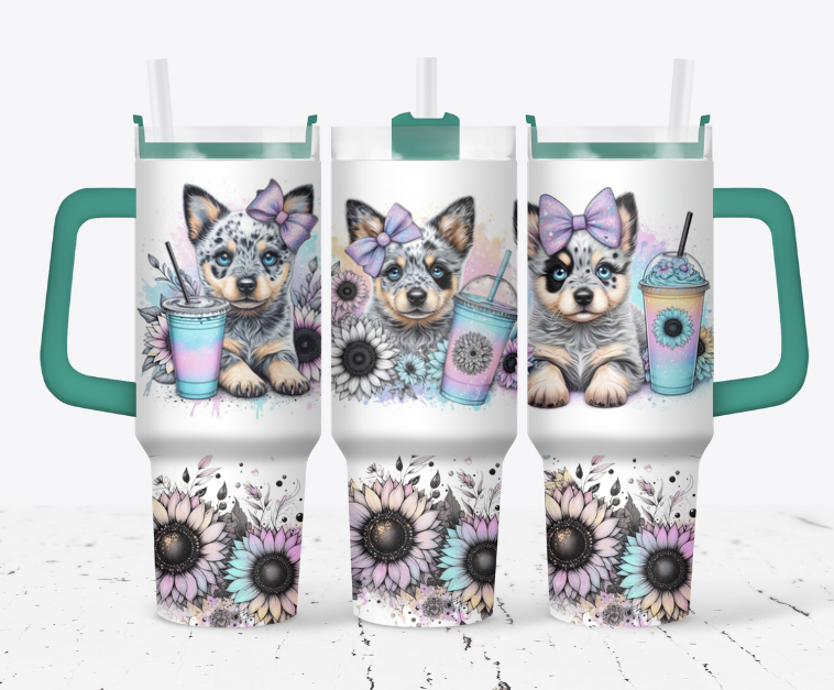 Cattle dog style with adorable flowers