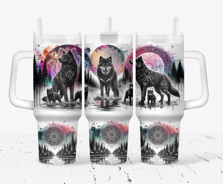 Colorful wolves