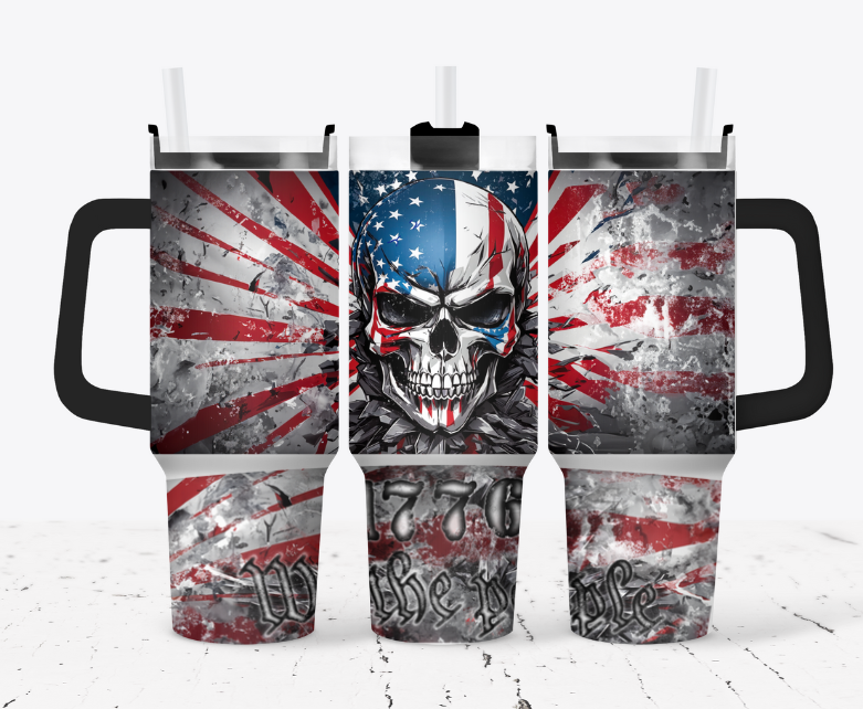 American flag skull - 1776