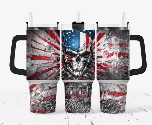 American flag skull - 1776