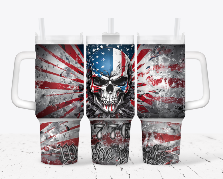 American flag skull - 1776