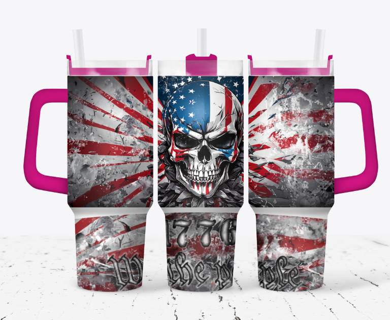 American flag skull - 1776