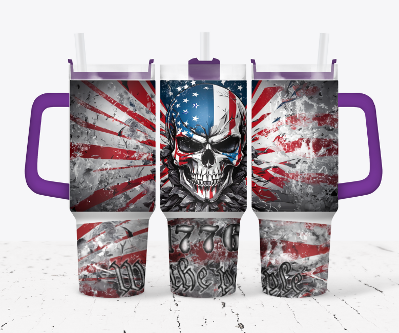 American flag skull - 1776