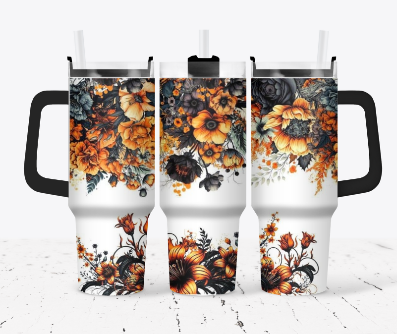 Orange and black flowers