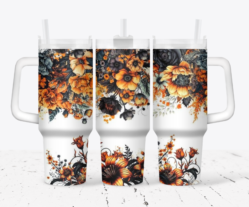 Orange and black flowers