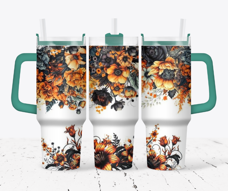 Orange and black flowers