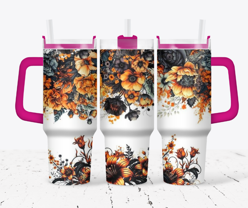 Orange and black flowers