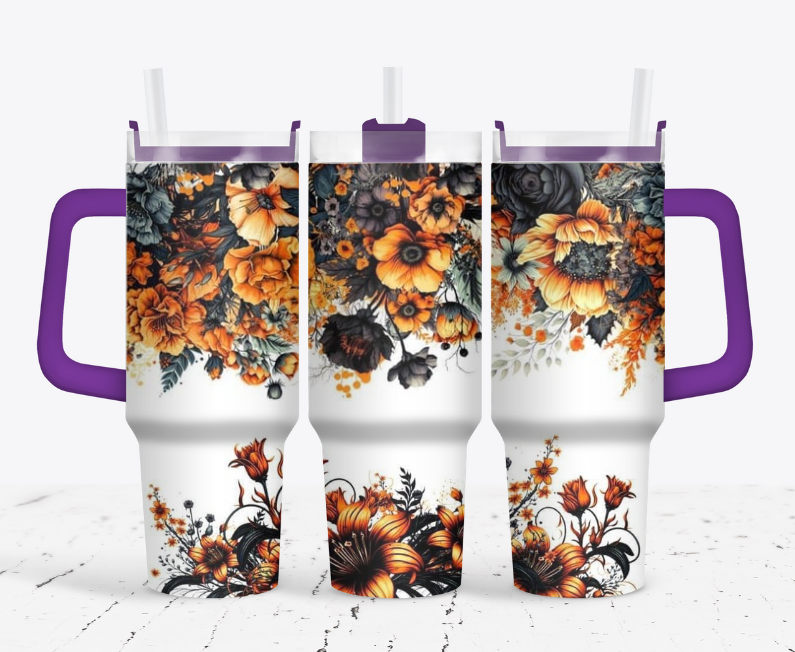 Orange and black flowers
