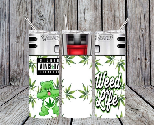 Weed life bic lighter care bear - green