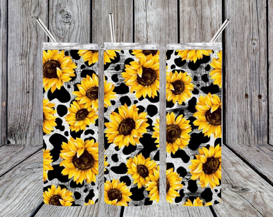 Sunflower with cow print