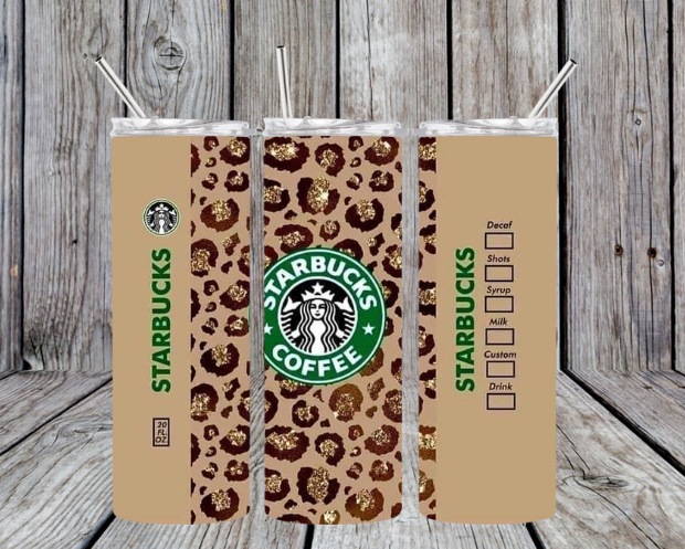 Light brown cheetah starbucks