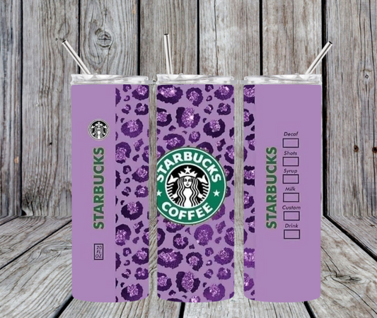 Purple cheetah starbucks