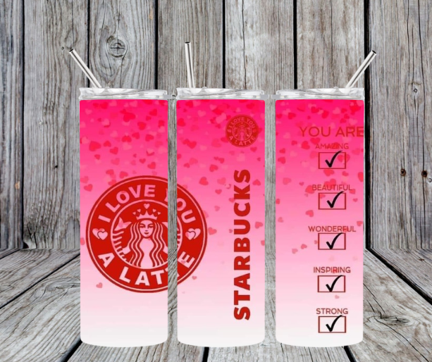 I love you a Latte Pink starbucks