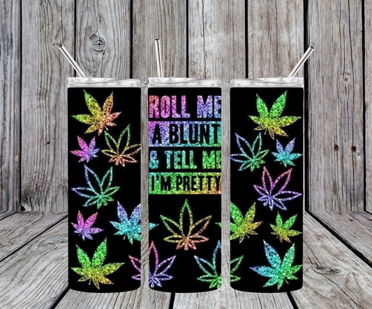 Roll me a blunt and tell me im pretty Black with rainbow sparkles