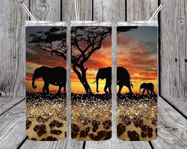 Elephants with cheetah and sparkle