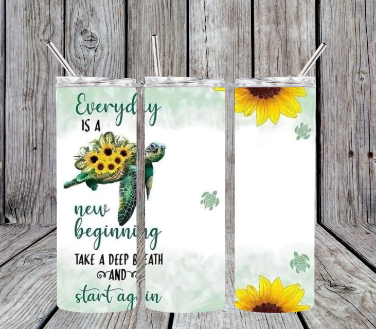 Everyday is a new beginning turtle