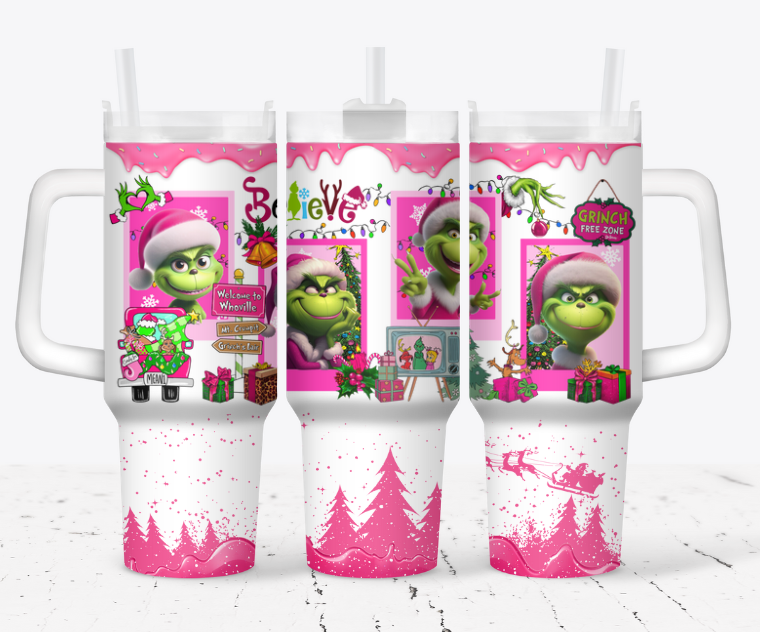 Pink grinch drip style