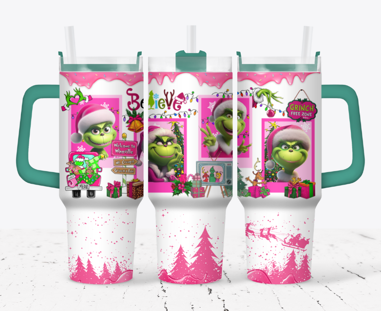Pink grinch drip style