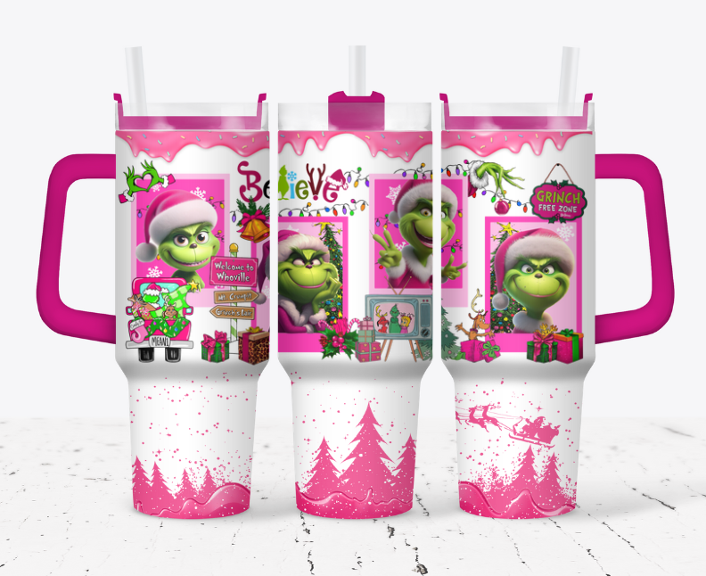 Pink grinch drip style