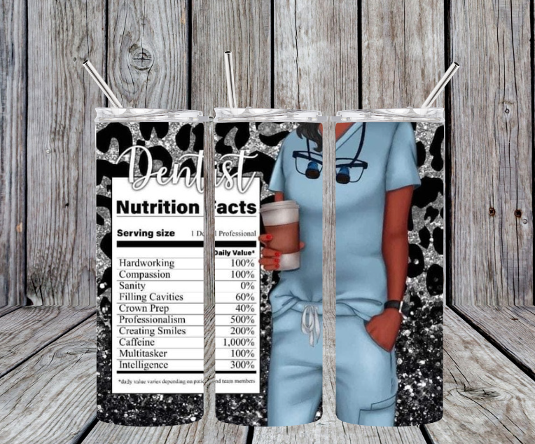 Dentist with blue scrubs nutrition facts
