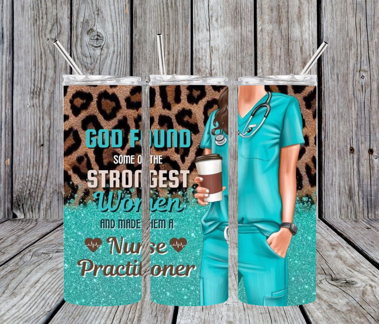 Nurse Practitioner Teal and animal print