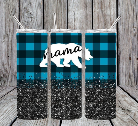 Mama bear blue plaid