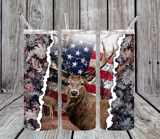 Camo buck flag split with light camo