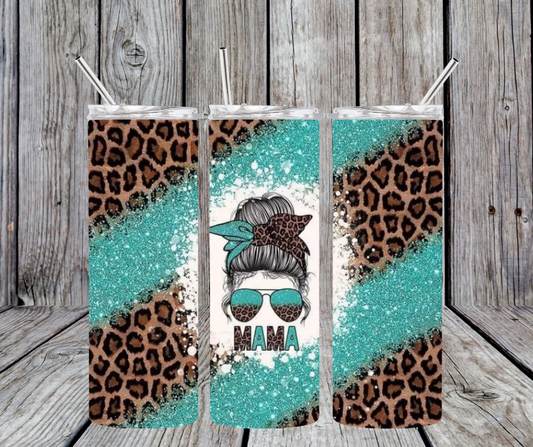 Teal Mama Diagonal animal print mix
